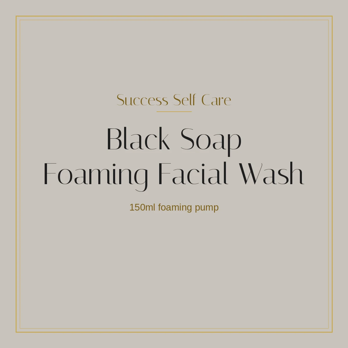 Success Self Care Natural Black Soap Facial Wash, 150ml foaming pump bottle