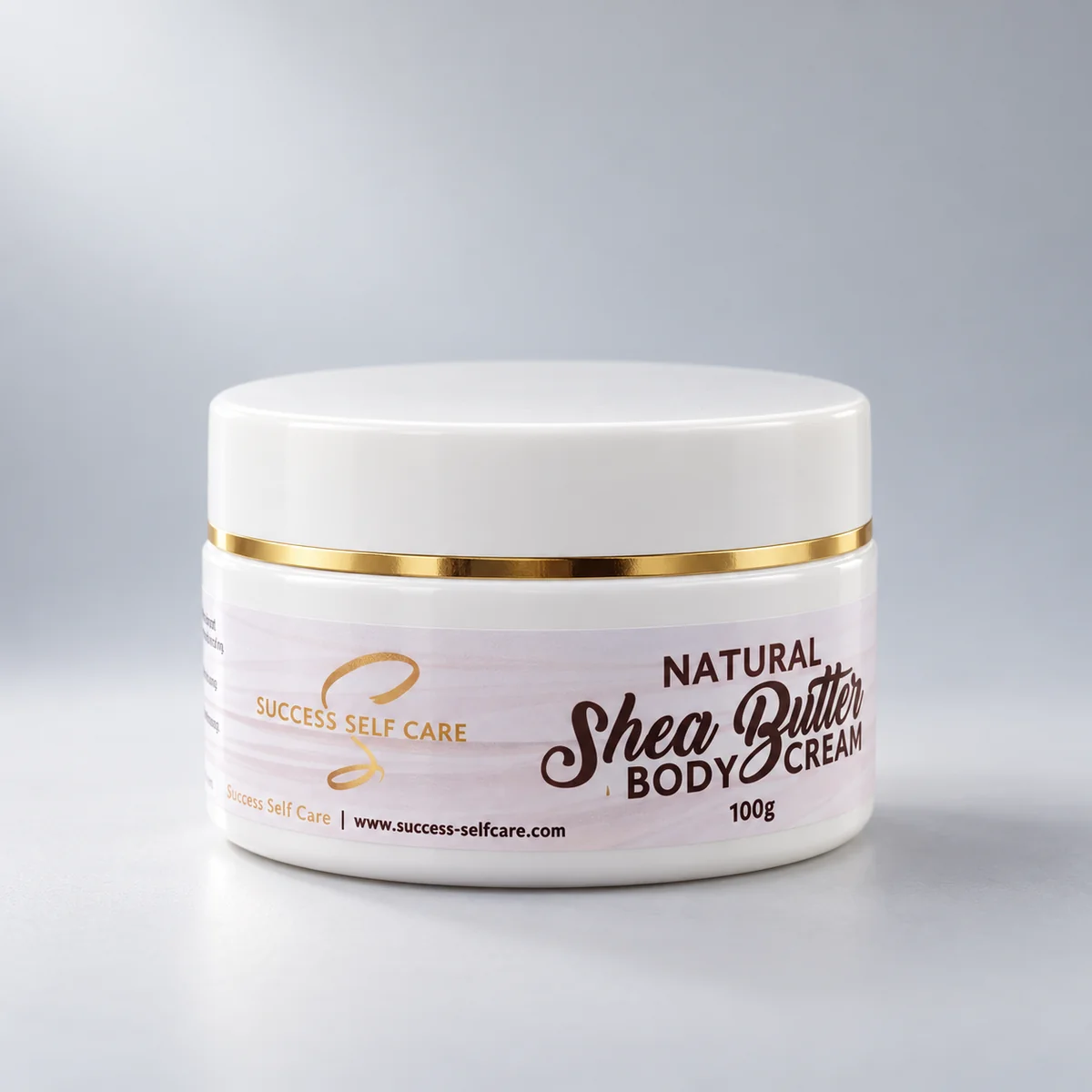 Success Self Care Whipped Shea Butter Body Cream in a 100g jar with a gold band